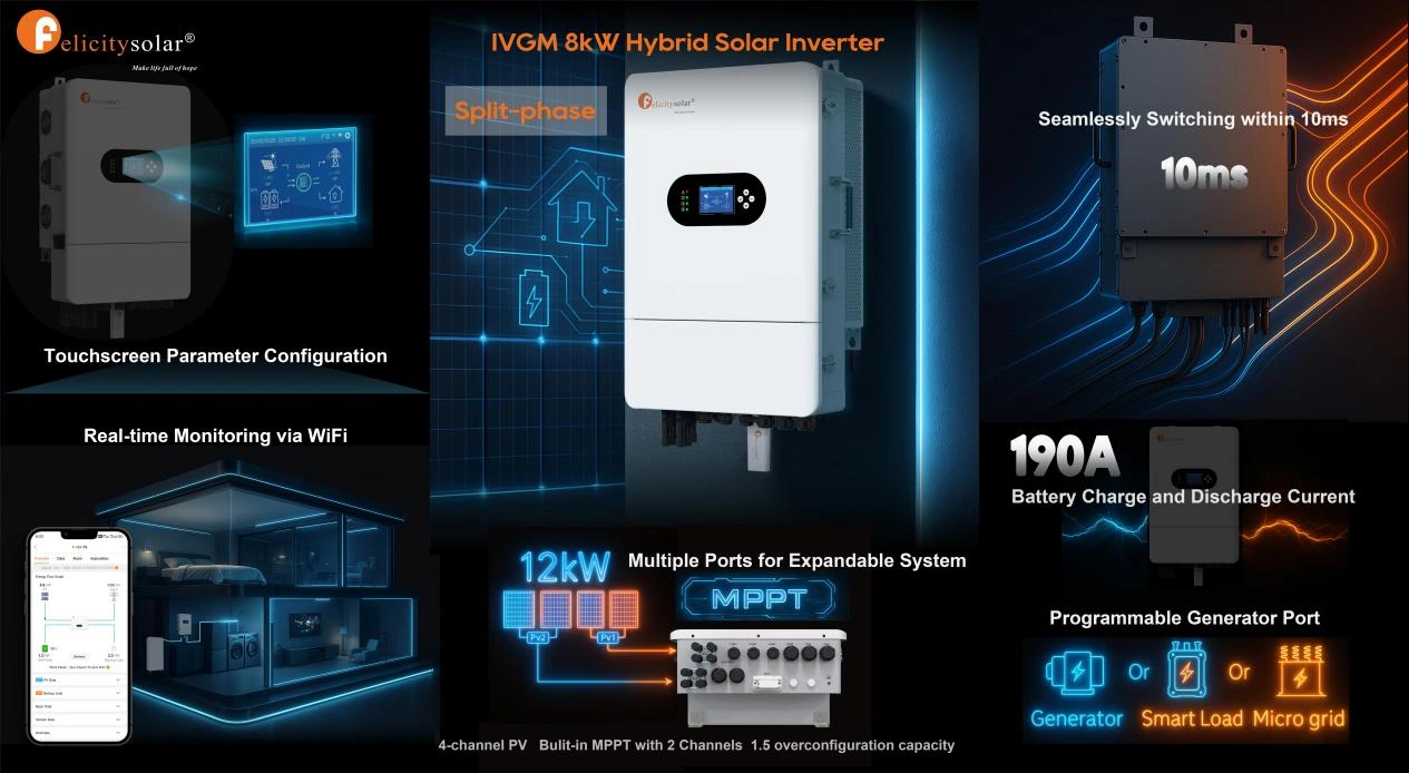 Split Phase Ivgm8klp2g1 Hybrid Inverter